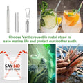 Portable Telescopic Metal Straws With Carabiner