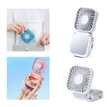 Rechargeable Foldable Fan With Mirror