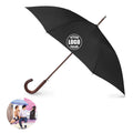 Wooden Hook J-Shaped Automatic Business Long Handle Umbrella