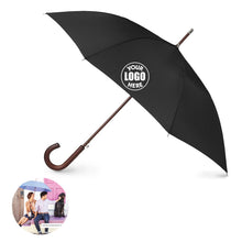 Wooden Hook J-Shaped Automatic Business Long Handle Umbrella