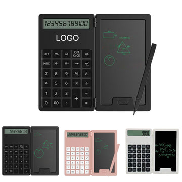 Desk Portable Basic Calculator W/ Erasable Notepad & Stylus