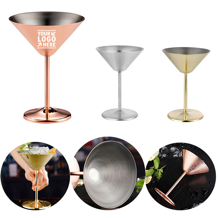 Stainless Steel Martini Glass Durable Chilled Cocktail Cup