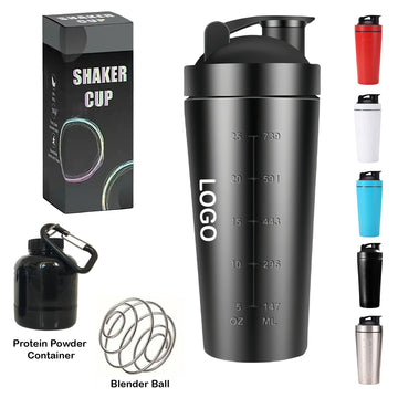 25Oz Shaker Bottle W/ Blender Ball & Powder Container