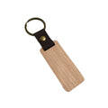 Wood Keychain Key Ring w/PU Leather Strap