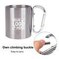 10oz Double-Walled Stainless Steel Carabiner Water Bottle