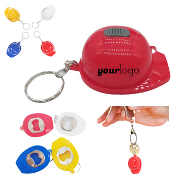 Glowing Hard Hat Bottle Opener Keychain