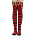 Striped Thigh High Socks 168 Needle