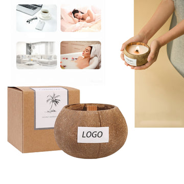 Natural Coconut Shell Aromatherapy Candle (Soy Wax)