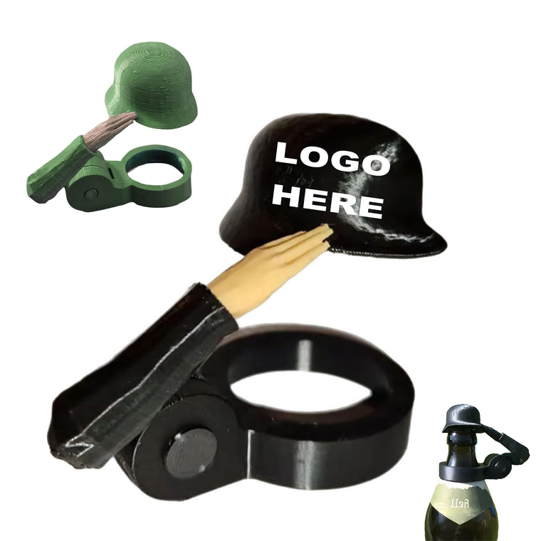 Soldier Salute Beer Bottle Helmet Cap
