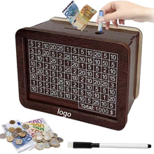 Reusable Wooden Money Box With 1000 Money Saving Target