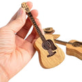 Guitar Shaped Wooden Guitar Pick Storage Box with Stand