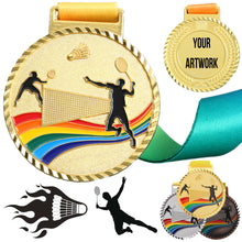 Metal Badminton Medal With Lanyard