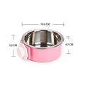 Removable Stainless Steel Hanging Pet Cage Bowl Coop Cup