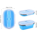800Ml Folding Silicone Portable Lunch Box With Tableware