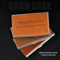 Wood and Stainless Steel Pocket Business Card Box