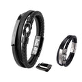 Creative Accessories Stainless Steel Woven Leather Bracelet