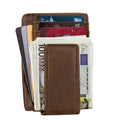 Genuine Leather Magnetic Money Clip Wallet