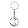 Round Double-Sided Rotating Metal Keychain