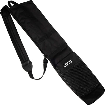 Black Lightweight Golf Bag with Cushioned Shoulder Strap