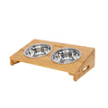 Bamboo Wooden Pet Feeder