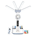 LED Desk Lamp with Fan and Clock