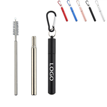 Expandable Stainless Steel Straw With Case
