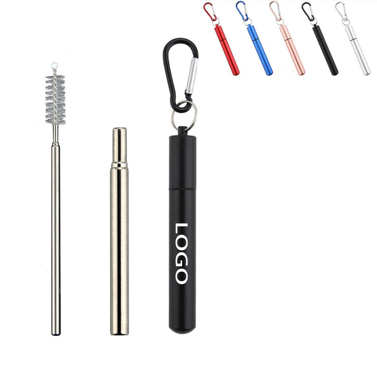 Expandable Stainless Steel Straw With Case