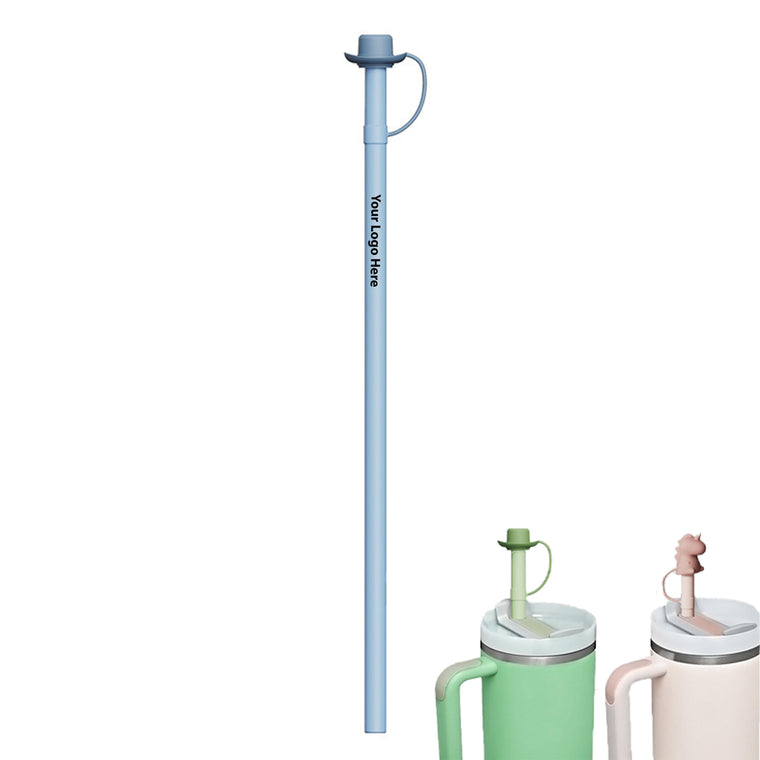 12 Inch Long Silicone Straw With Straw Cover And Cleaning Brush