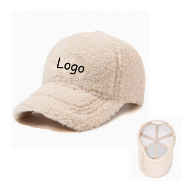 Adjustable Autumn Winter Lamb Hair Cap Warm Baseball Hat
