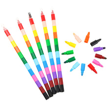 12 Color Block Patchwork Crayons
