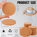 Absorbent Cork Coasters - 3.5 Inch Round