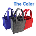 Portable Reusable 6 Bottle Felt Wine Carrier