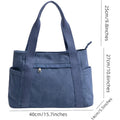 Large Canvas Tote Bag with Multi Pocket