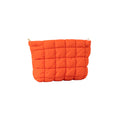 3D Yarn-Embroidered Logo Puffy Quilted Makeup Bag