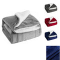 Reversible Sherpa Flannel Throw Blanket