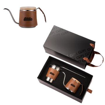 2-Piece Leather Coffee Set Gift Box