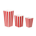 Red White Striped Classic Popcorn Containers