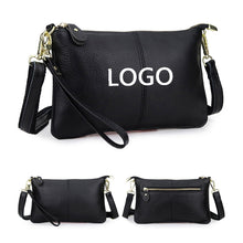 Wristlet Women'S Real Leather Wallet With Shoulder Strap