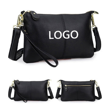 Wristlet Women'S Real Leather Wallet With Shoulder Strap