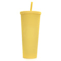 Double Wall Studded Tumbler with Lid and Straw