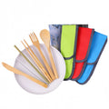 7 in 1 Portable Bamboo Outdoor Tableware Set