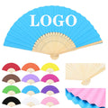 Full Color Folding Paper Fan with Bamboo Handle