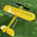 Yellow Airplane Weathervane Garden Decoration