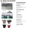 5L Galvanized Iron Ice Bucket
