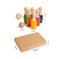 Wooden Rainbow Bowling Set