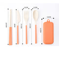 Wheat Straw Cutlery Spoon Knife Fork Utensils Set With Case
