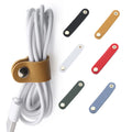 PU-Leather Reusable Data Line Cable Ties Organizer