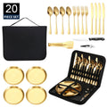 Picnic Silverware Set Gold