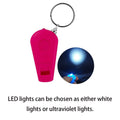 Portable Mini Plastic Whistle Keychain LED Light UV Light
