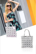 Matte Rhombus Folded Geometric Grid Single Shoulder Handbag